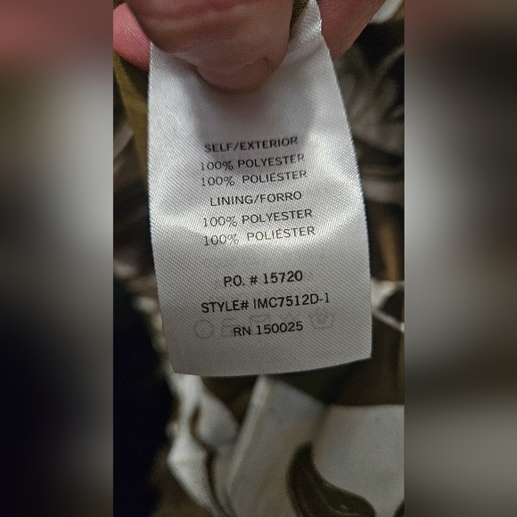 EMORY PARK Olive swirl BUSTIER MINIDRESS WITH WAIST TIE. Size Med NWT - Picture 16 of 16